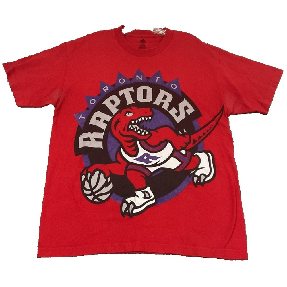 Adidas 100% Cotton Toronto‎ Raptors  Tshirt Sz L Red Large Graphic